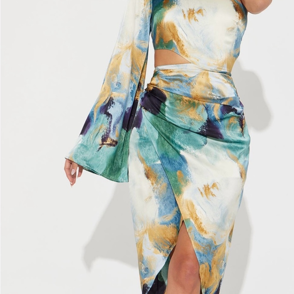 Fashion Nova Multicolor Abstract Dress